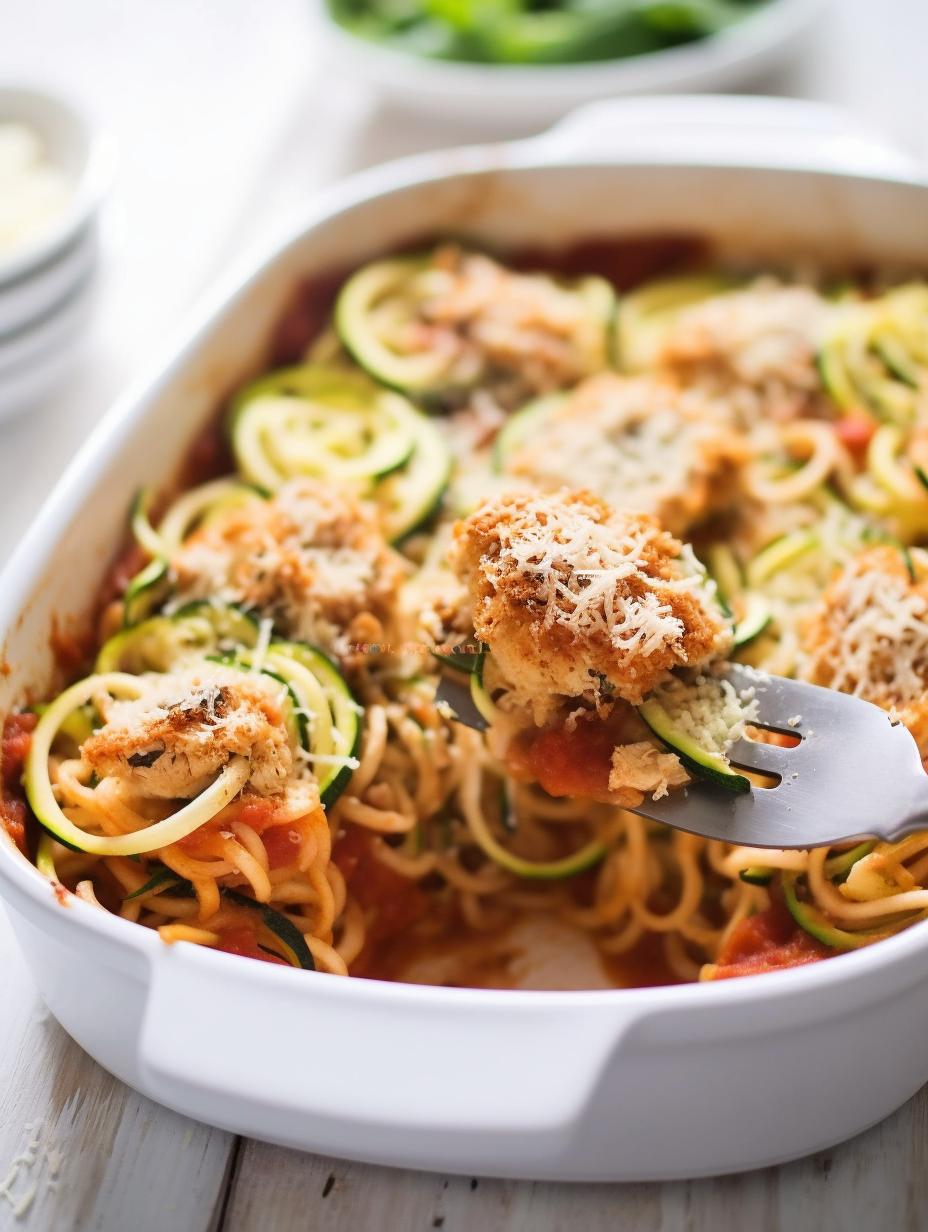 Effortless Keto Chicken Parmesan with Zucchini Noodles