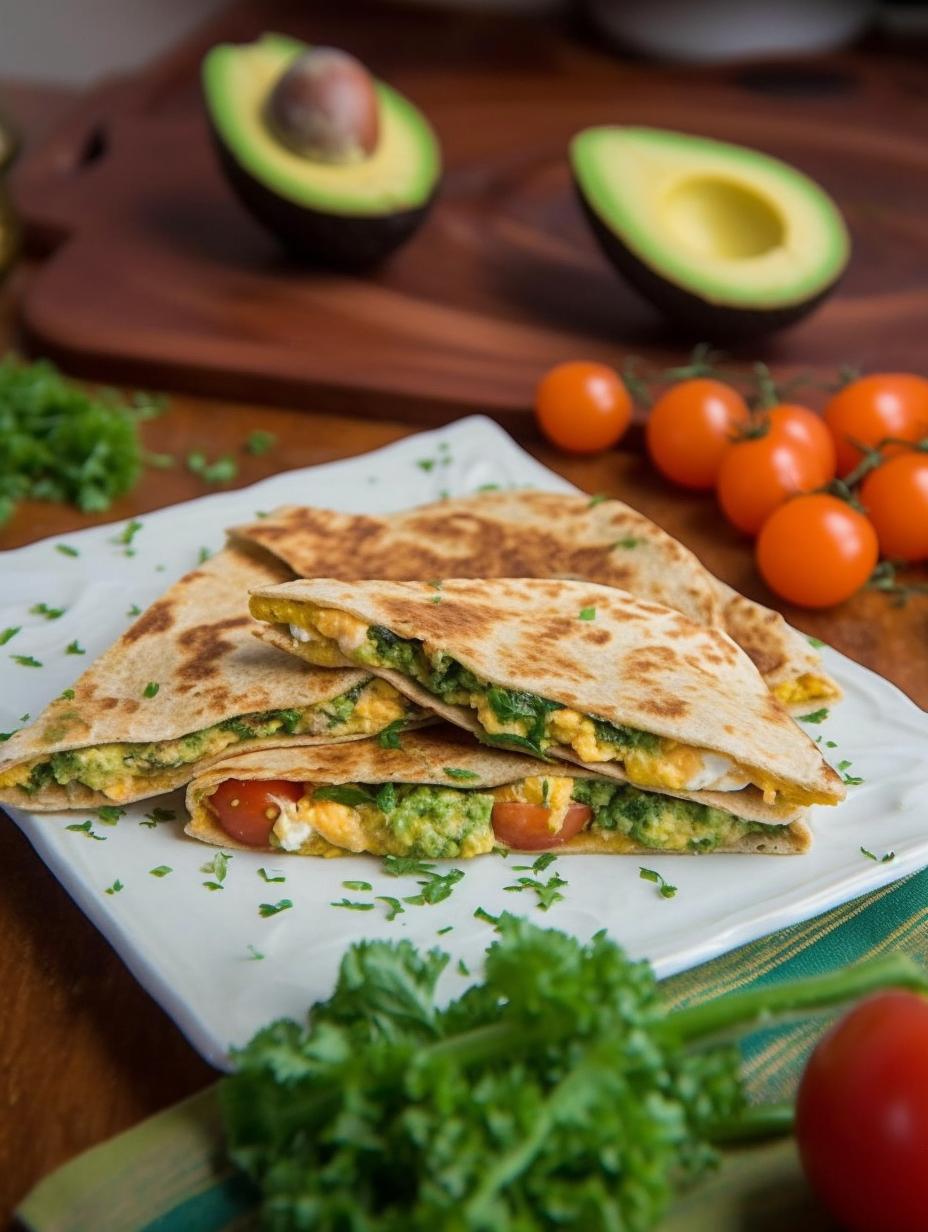 Energizing Spinach and Avocado Breakfast Quesadilla