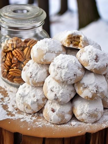 Festive Pecan Snowdrop Cookies