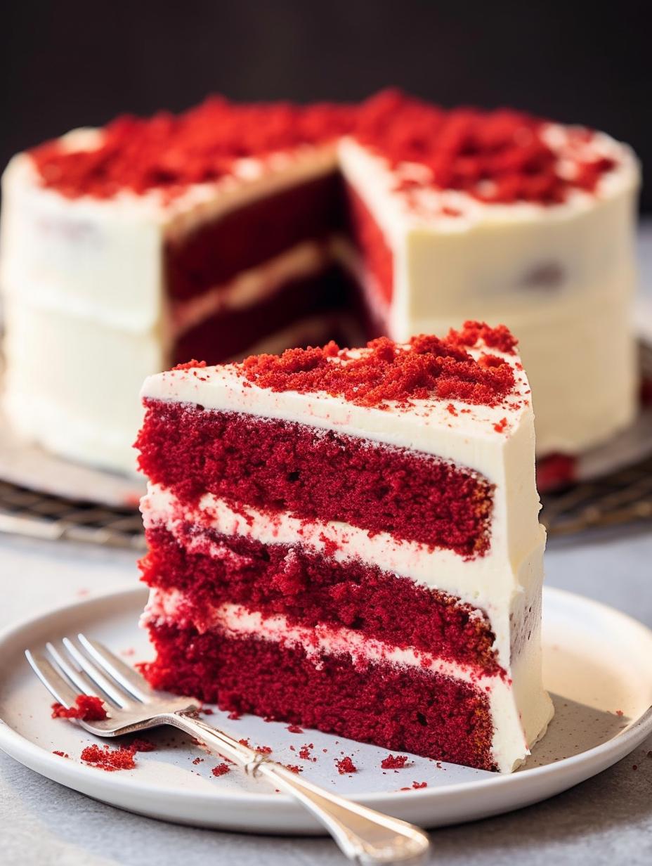 Festive Ruby Velvet Cake with Dreamy Cream Cheese Frosting