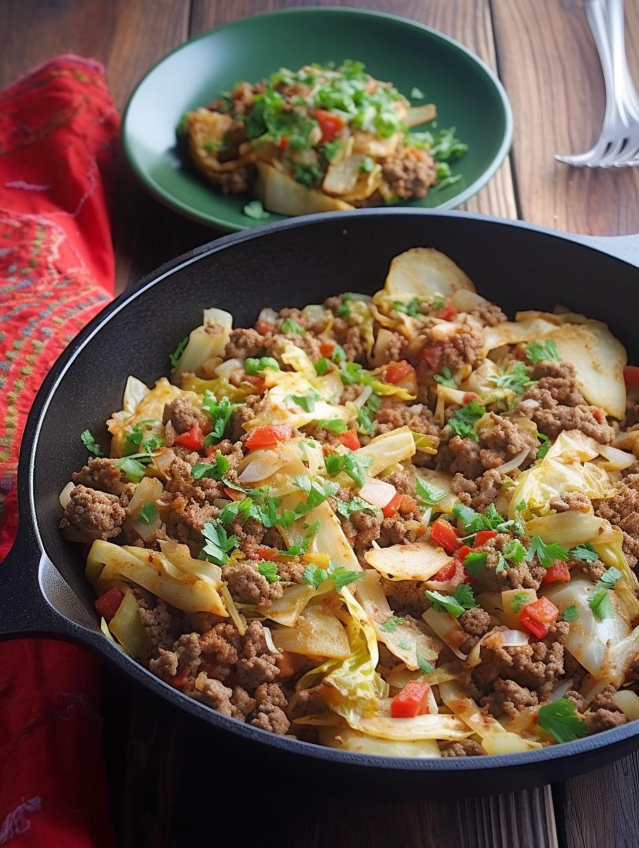 Fiesta Beef Cabbage Skillet