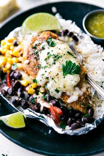 Foil Pack: Salsa Verde Chicken & Rice