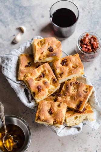 Garlic and Sun-Dried Tomato Focaccia