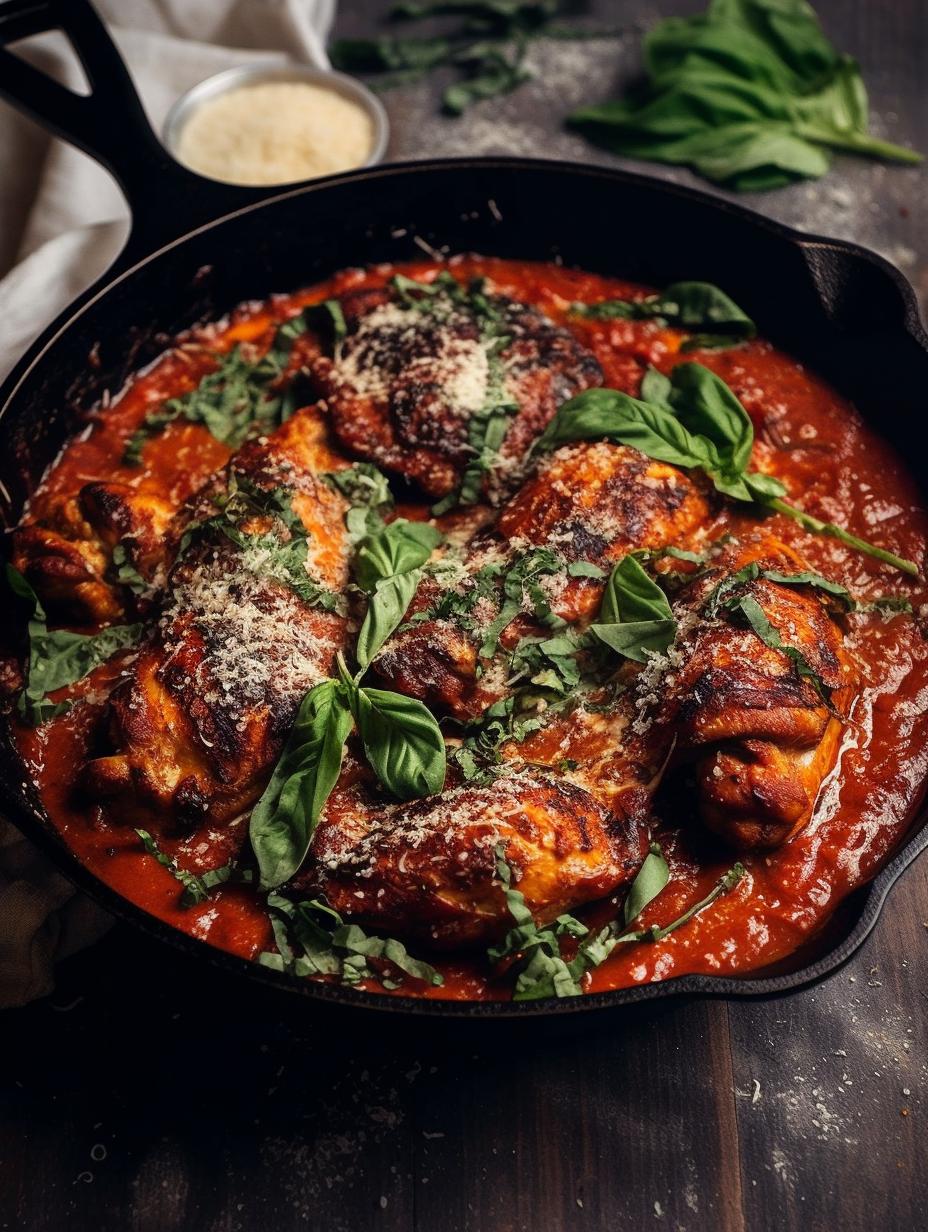 Garlic Tomato Glazed Chicken with Spinach