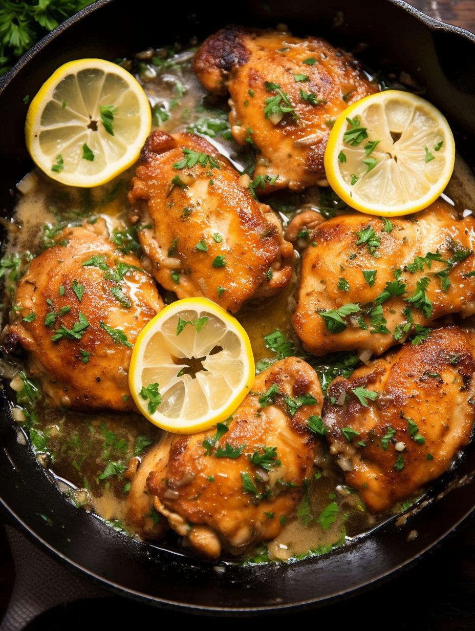 Golden Lemon Chicken with White Wine Sauce