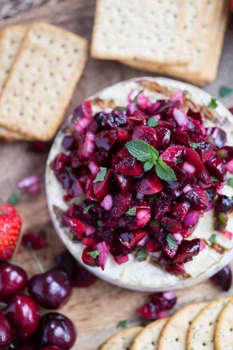 Grilled Brie with Cherry Salsa