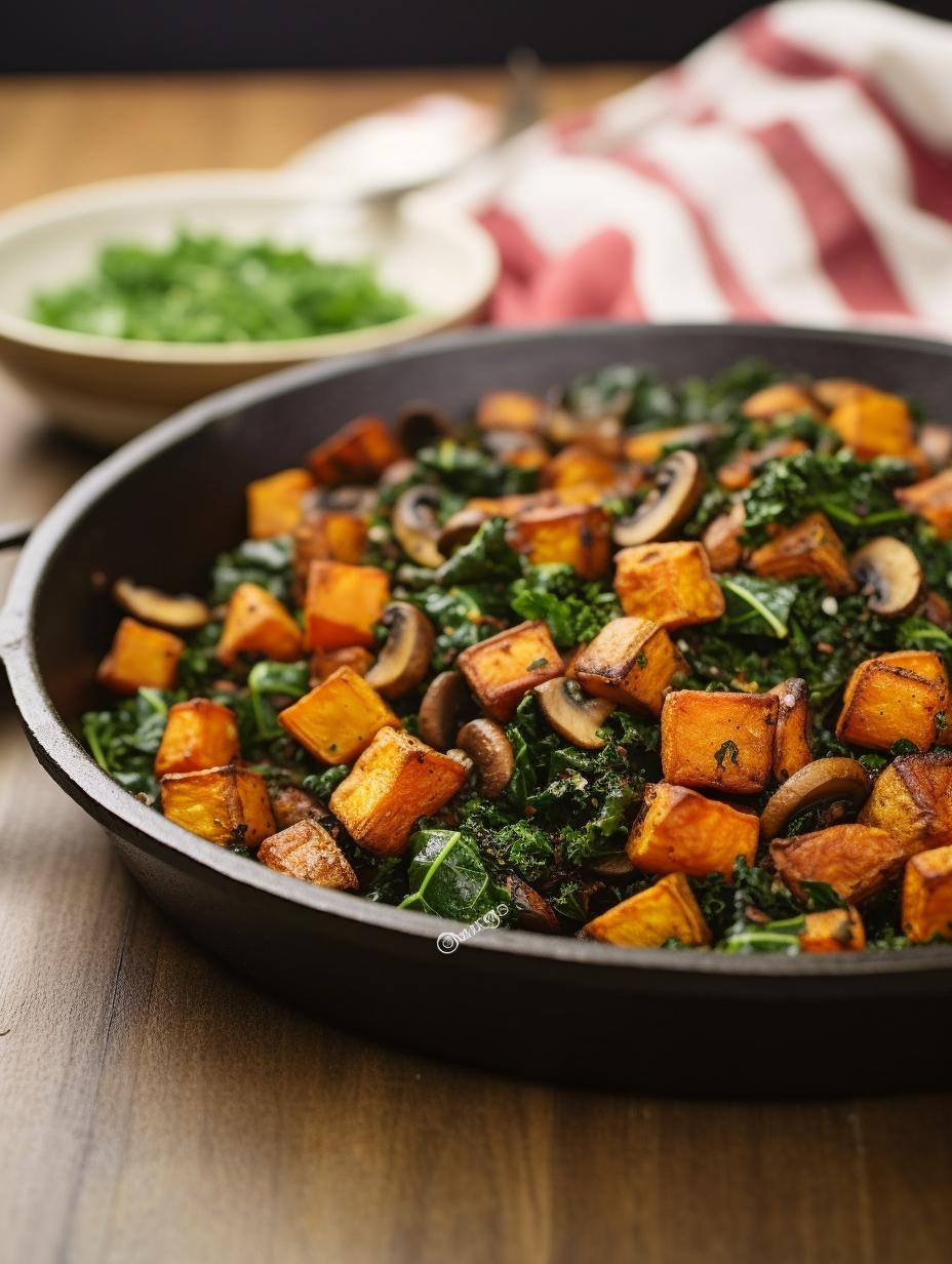Hearty Skillet Hash with Potatoes, Mushrooms, and Kale