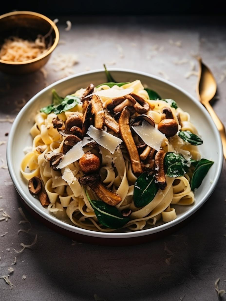 Hearty Tagliatelle with Sautéed Mushrooms, Sage-Infused Butter, and Crunchy Hazelnuts