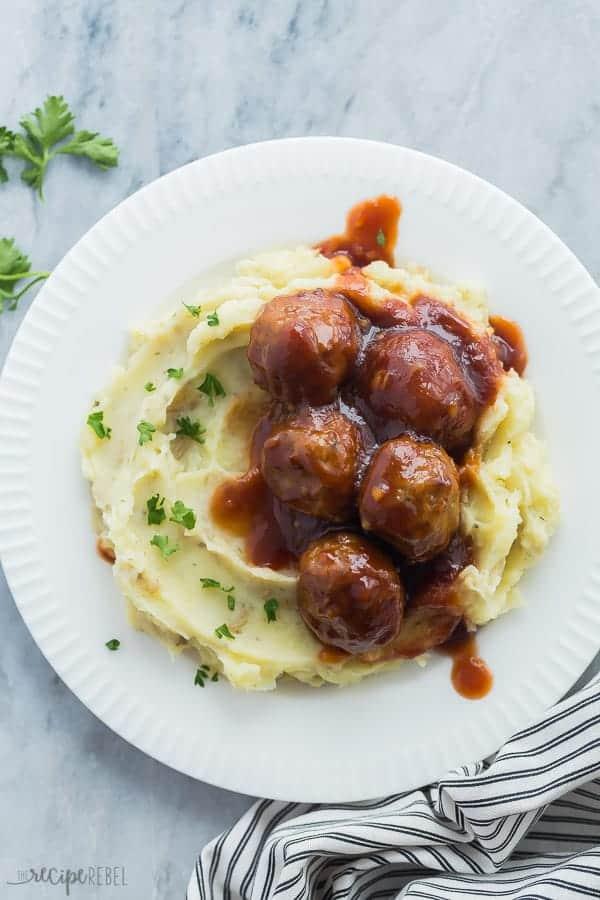 Instant Pot Meatballs and Mashed Potatoes