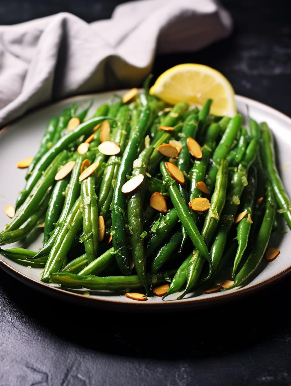 Lemon-Garlic Green Beans with Almonds