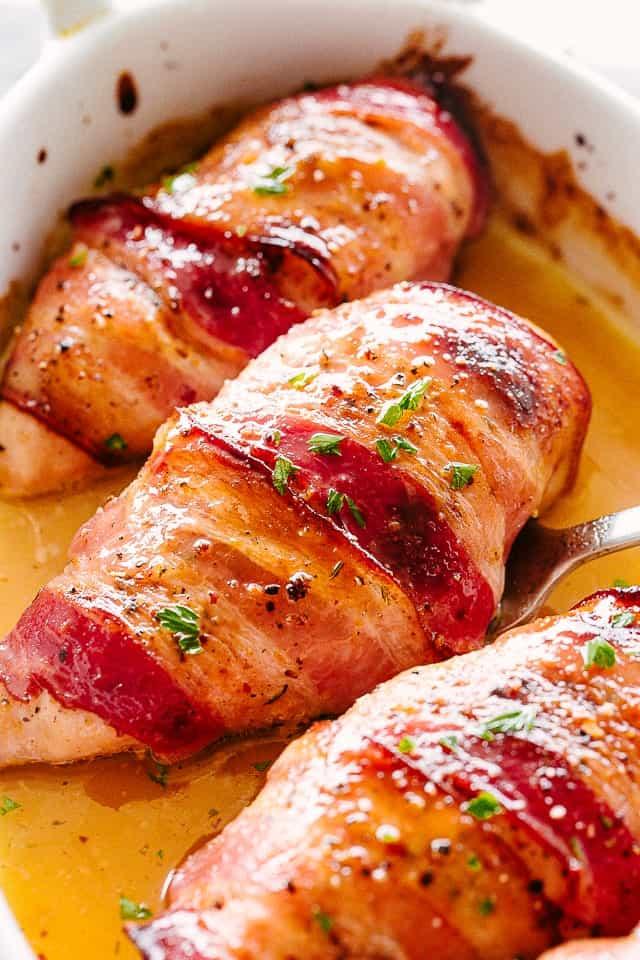 Maple-Glazed Bacon Wrapped Chicken Breasts