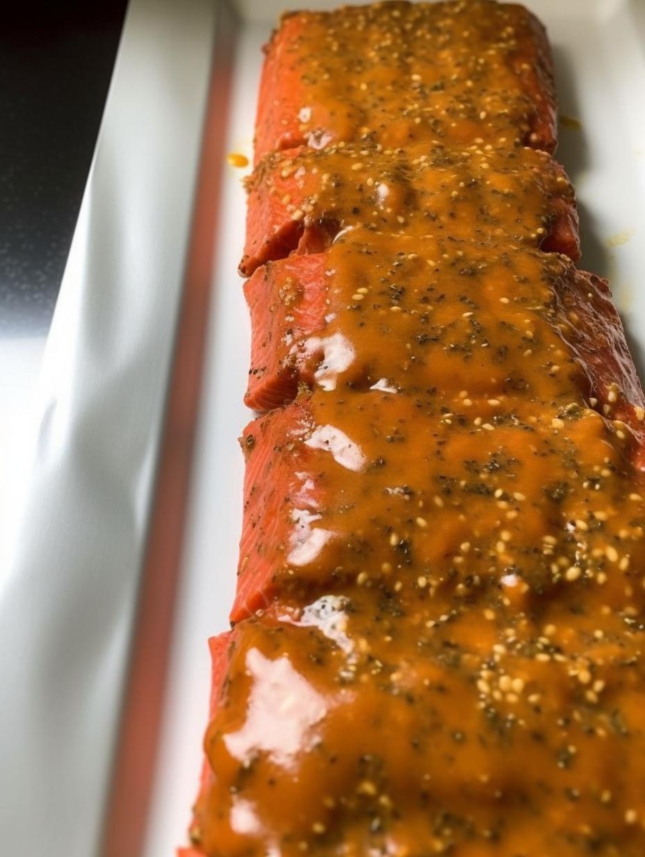 Maple-Sriracha Dijon Glazed Salmon