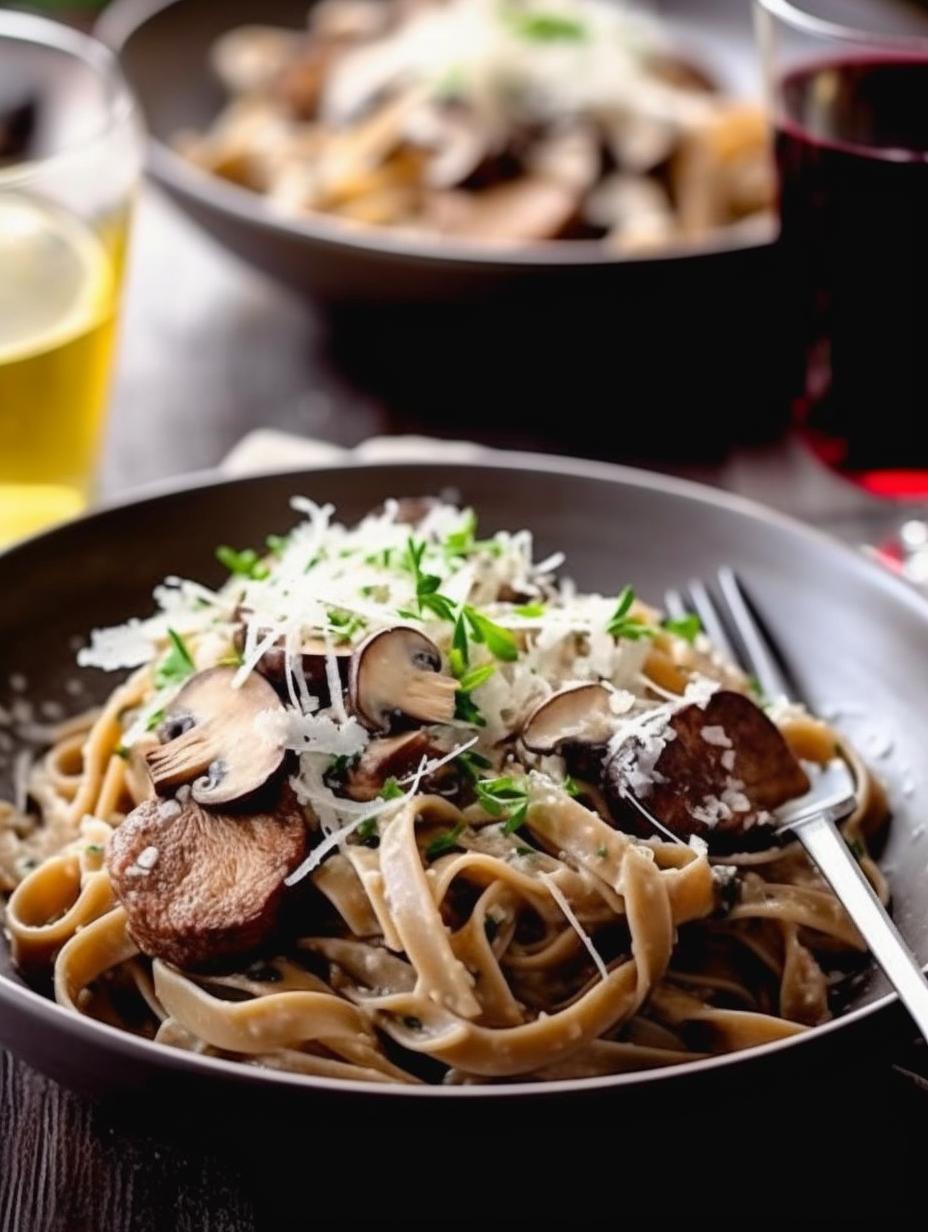 Mushroom Medley Fettuccine Carbonara