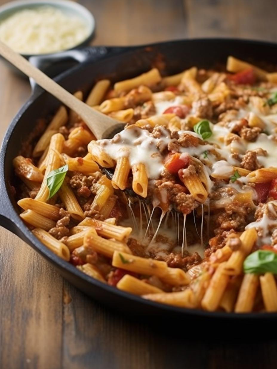 One-Pan Cheesy Skillet Beef Pasta