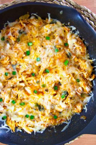 One Pot Low Carb Chicken Enchilada Skillet