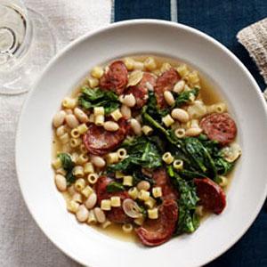 Quick Sausage, White Bean and Spinach Stew