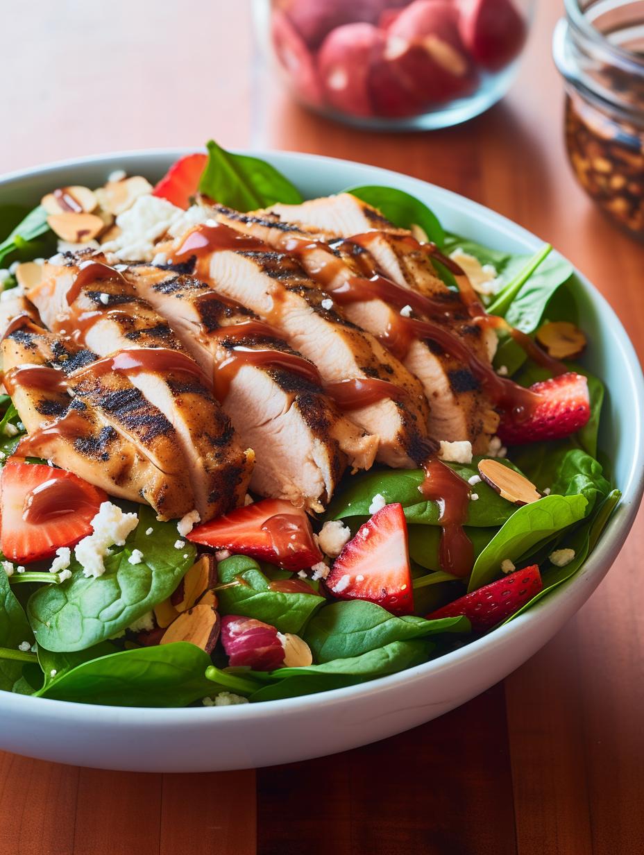 Refreshing Strawberry-Balsamic Salad with Roasted Chicken