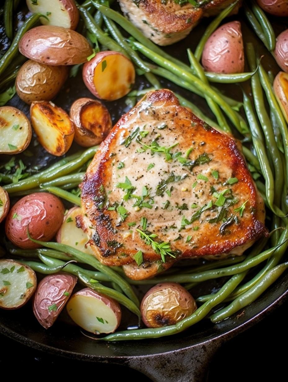 Rustic Herb Roasted Pork Chops & Veggies