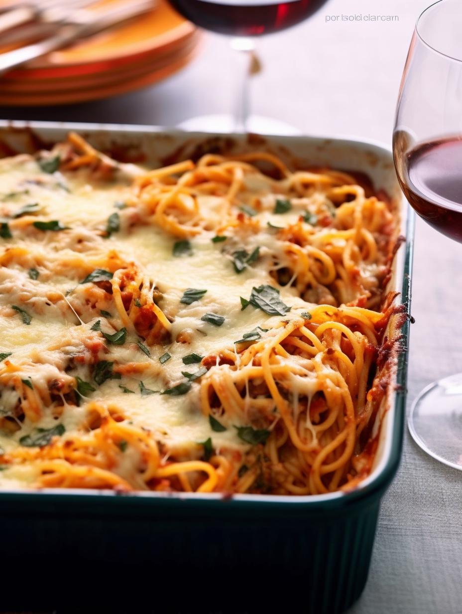 Sausage & Red Wine Baked Spaghetti Deluxe