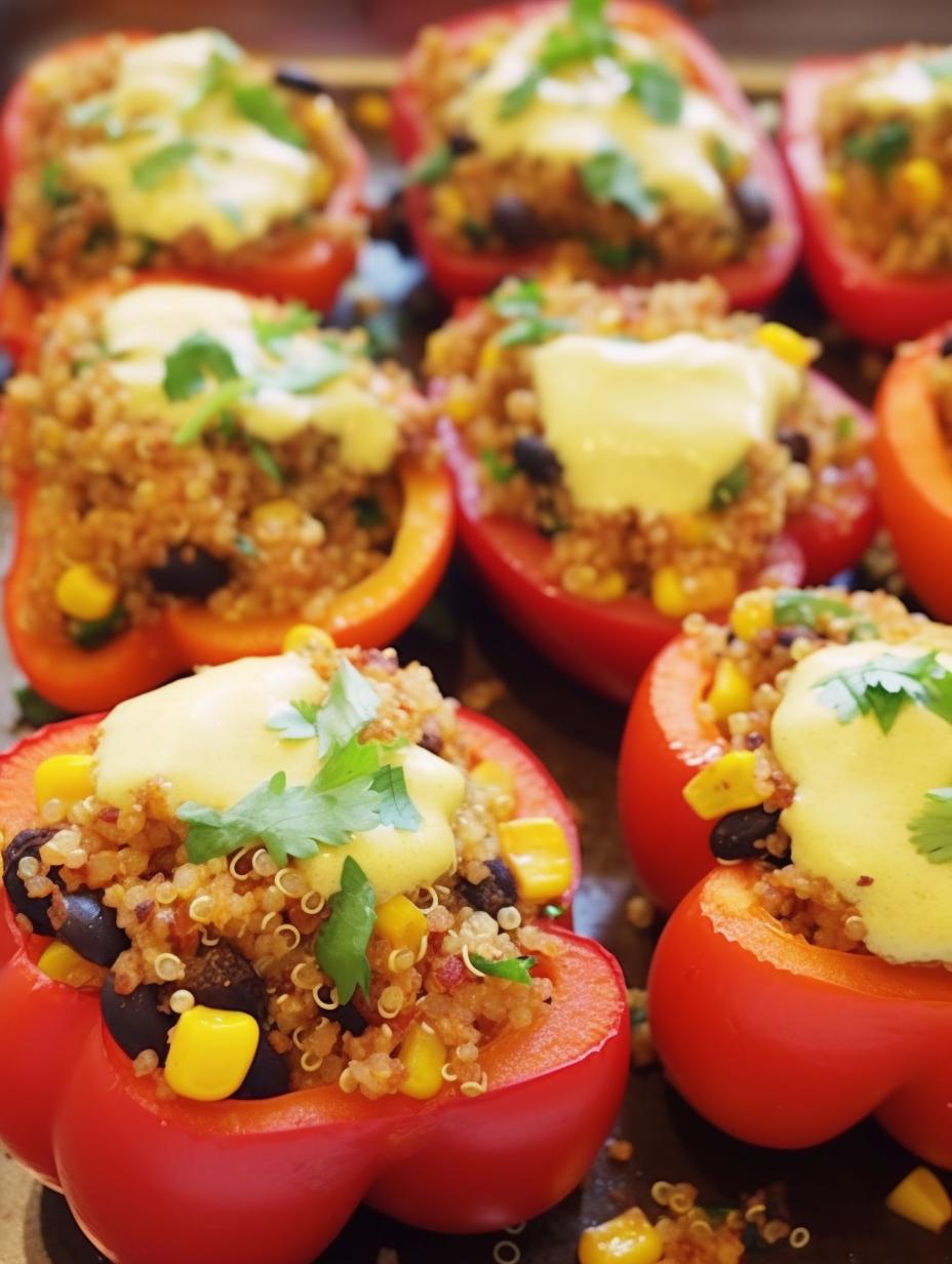 Savory Cheesy Quinoa-Stuffed Bell Peppers