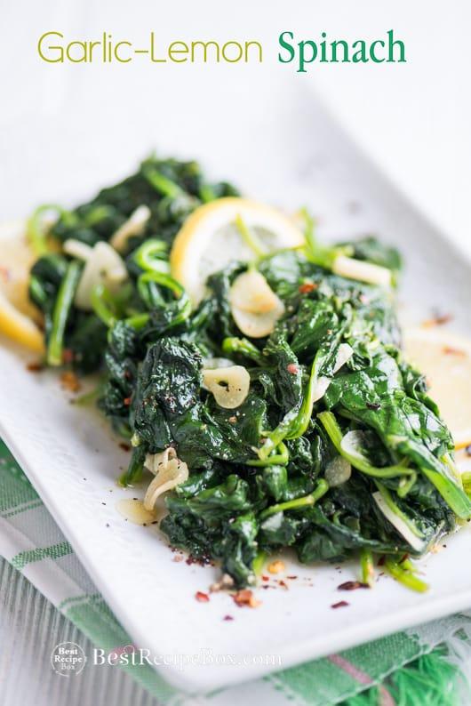 Simply Amazing Lemon Garlic Spinach