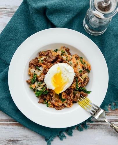 Sweet Potato and Kale Hash with Spicy Sausage