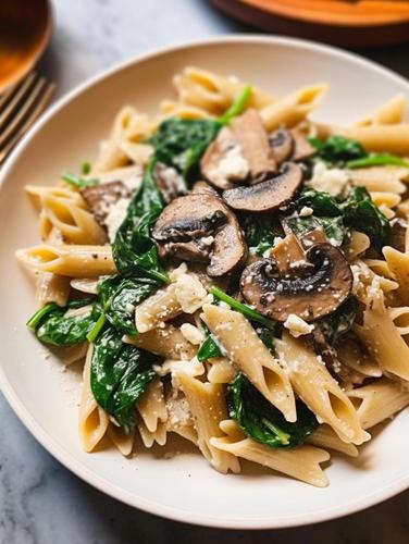 Velvety Goat Cheese and Mushroom Penne