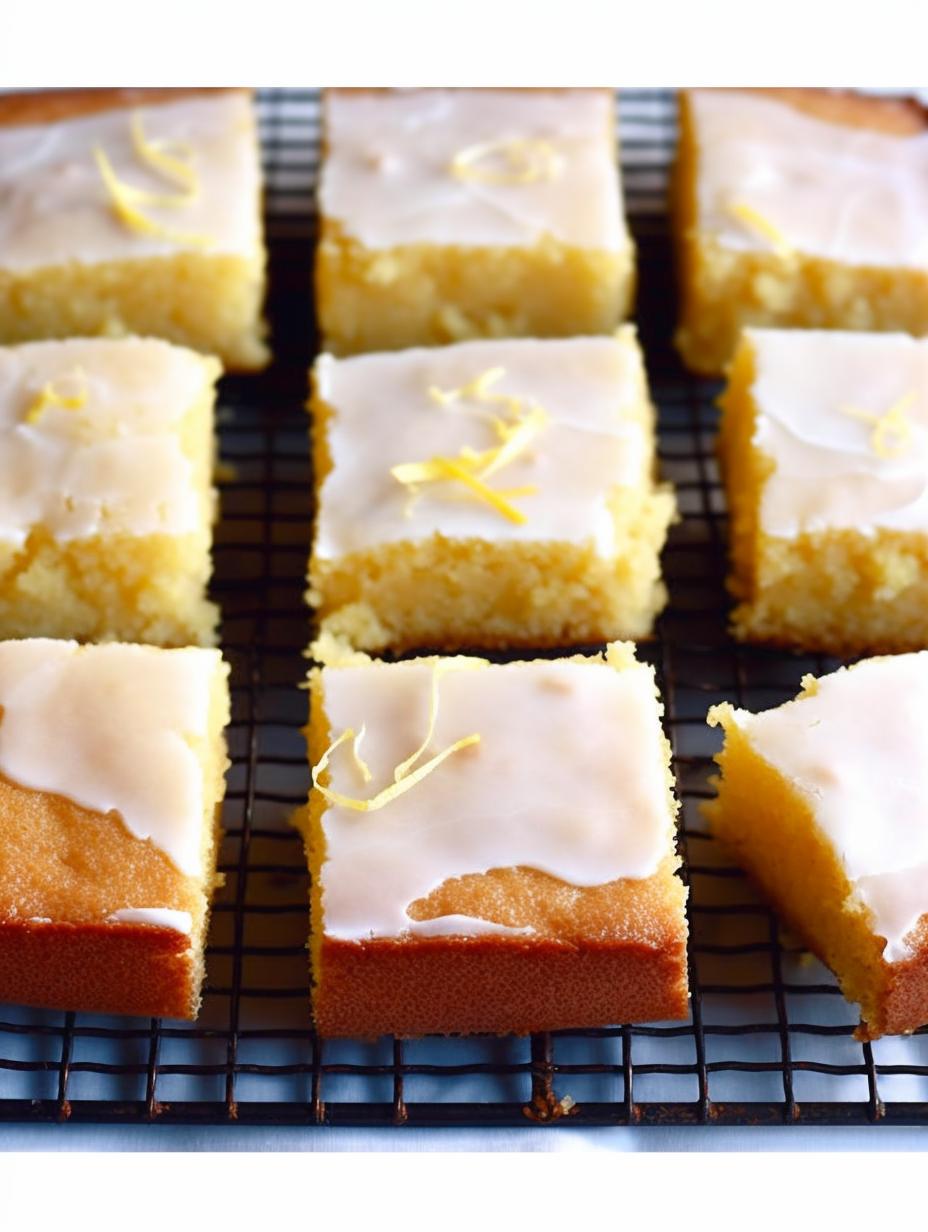 Zesty Lemon Blondies with Luscious Lemon Glaze