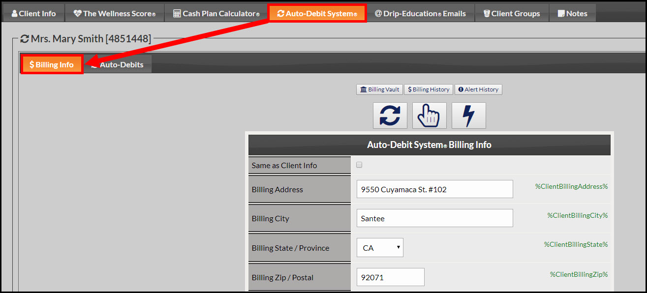 Client Account How do I delete or hide a client's default credit card?
