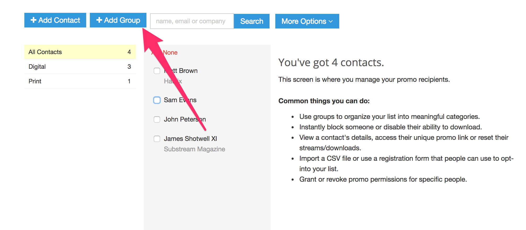 How do I add a new group?