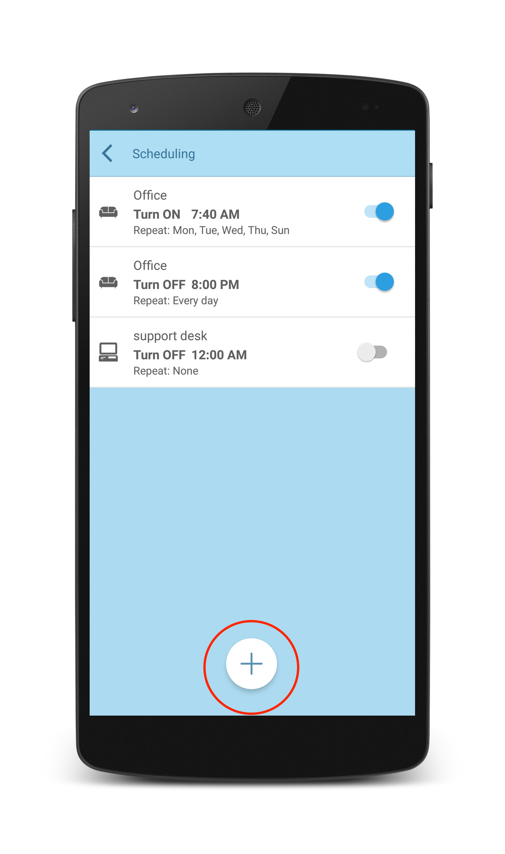 Sensibo add new schedule
