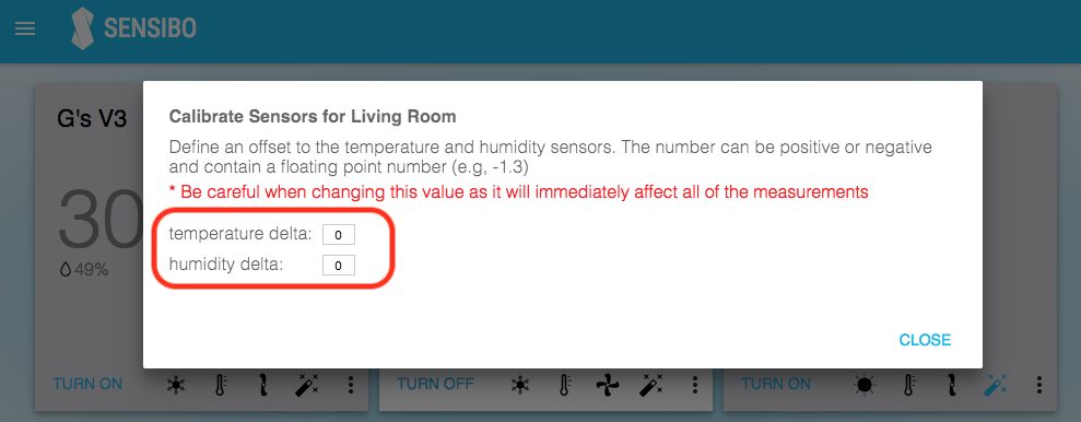 calibrate temperature humidity temp humidity delta values