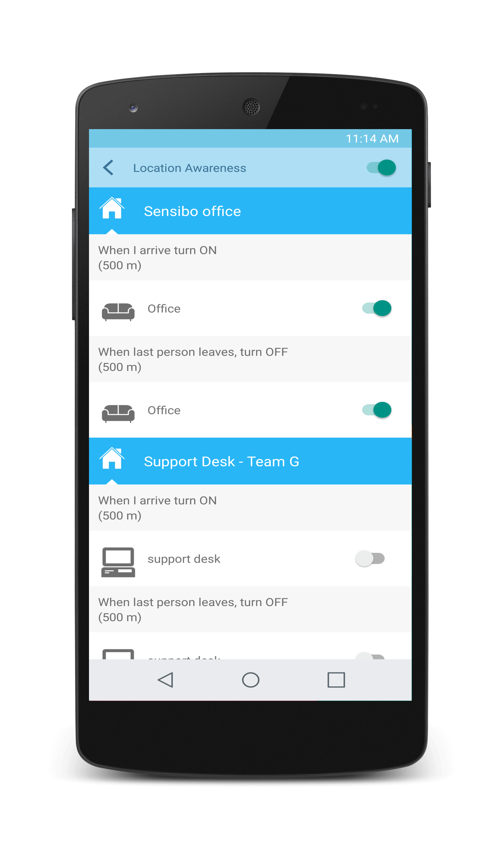 Sensibo local awareness on