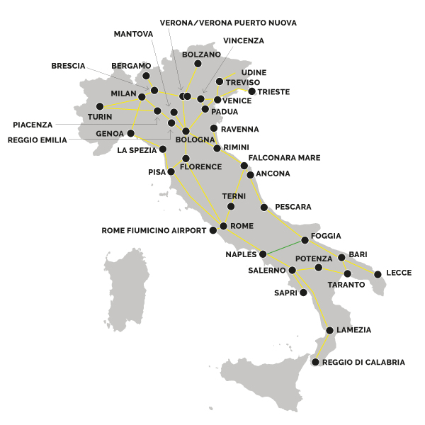 Italy Map Train Routes Do you have a map of train routes in Italy? | ItaliaRail