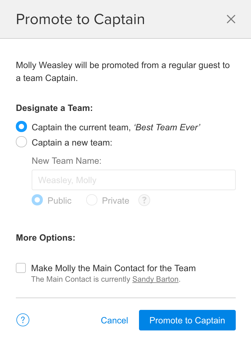 Teams and Captains - Peer-to-Peer