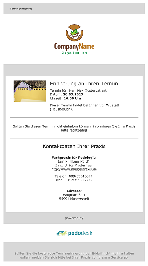 Beispiel Terminerinnerung
