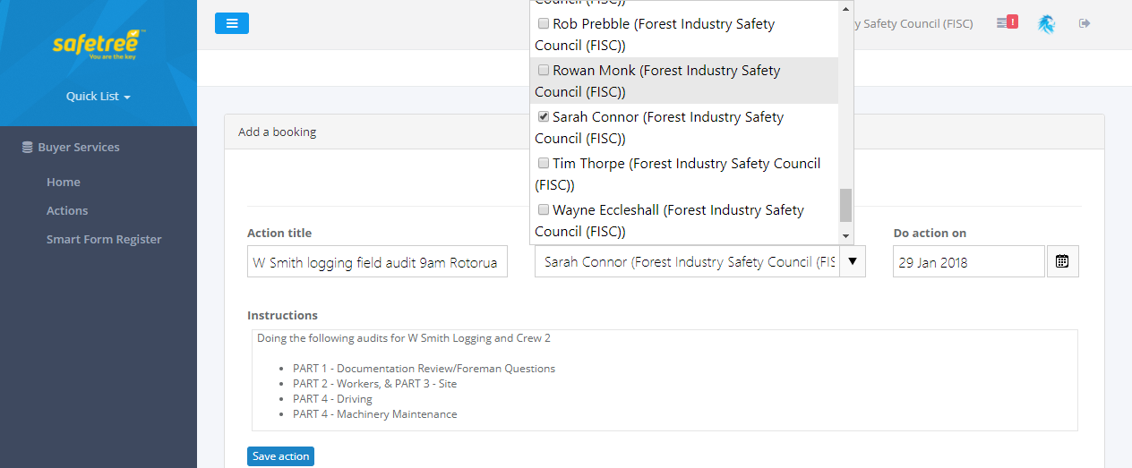 4. Creating field audit actions