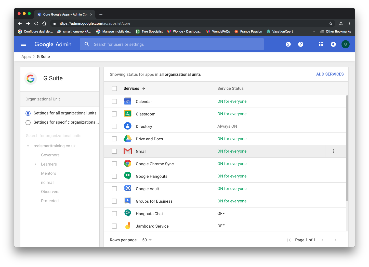Creating a new google Organisation
