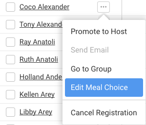 Ellipsis Menu Edit Meals