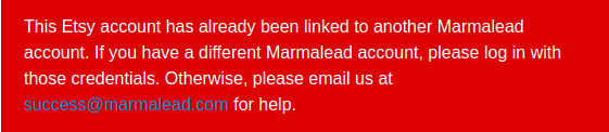 Error message from Marmalead.