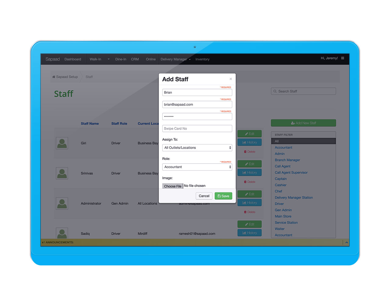 How to add new staff?