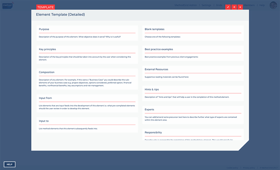 What is an element template?