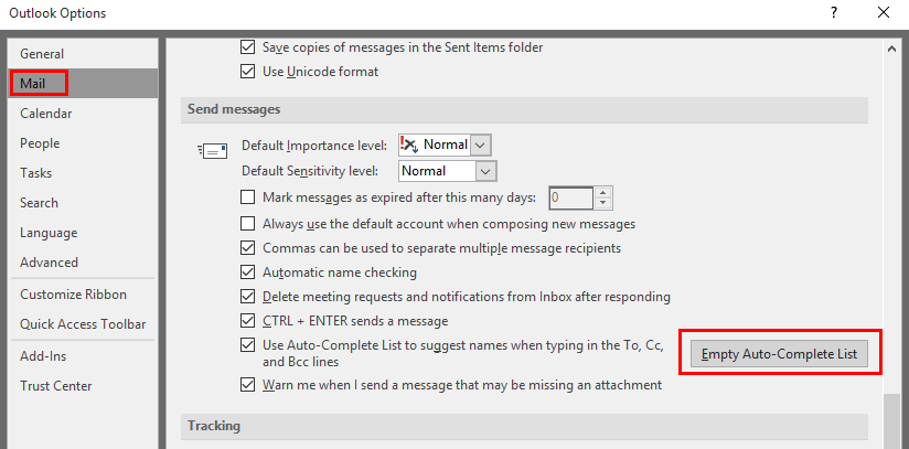Managing Outlook Auto Complete Cache Din Development Corporation