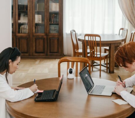students learning