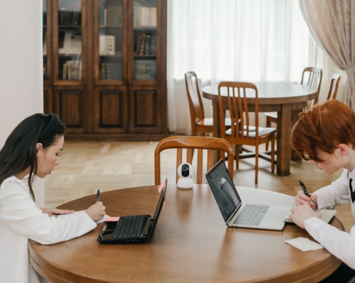 students learning
