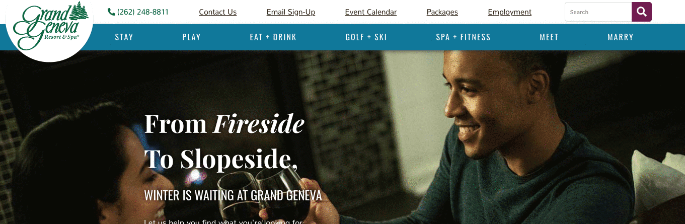 Using Grand Geneva's Site Navigation Gif