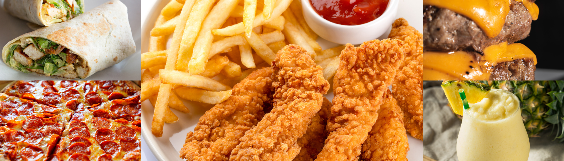 Collage of food items from Hungry Moose