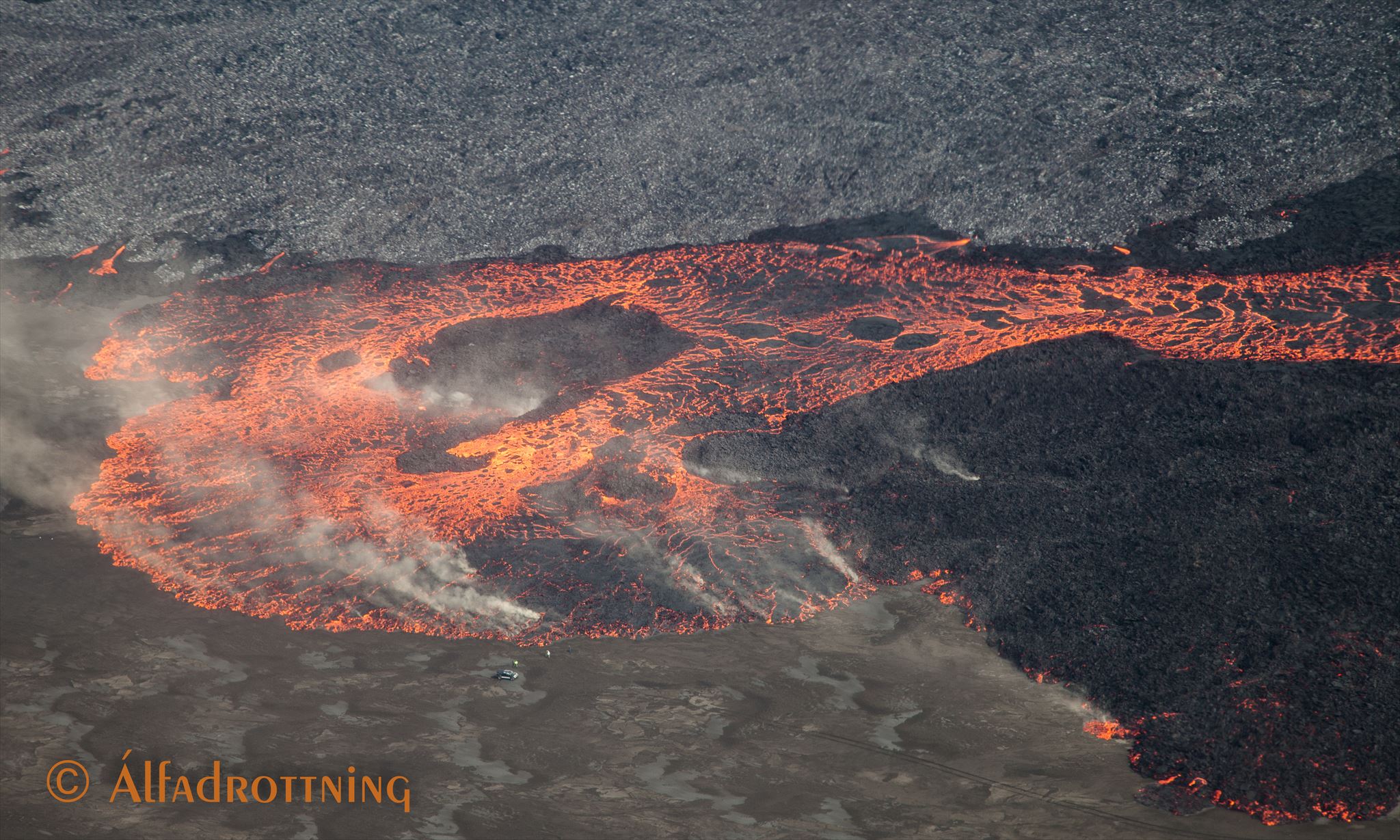 Holuhraun from above in September 2015