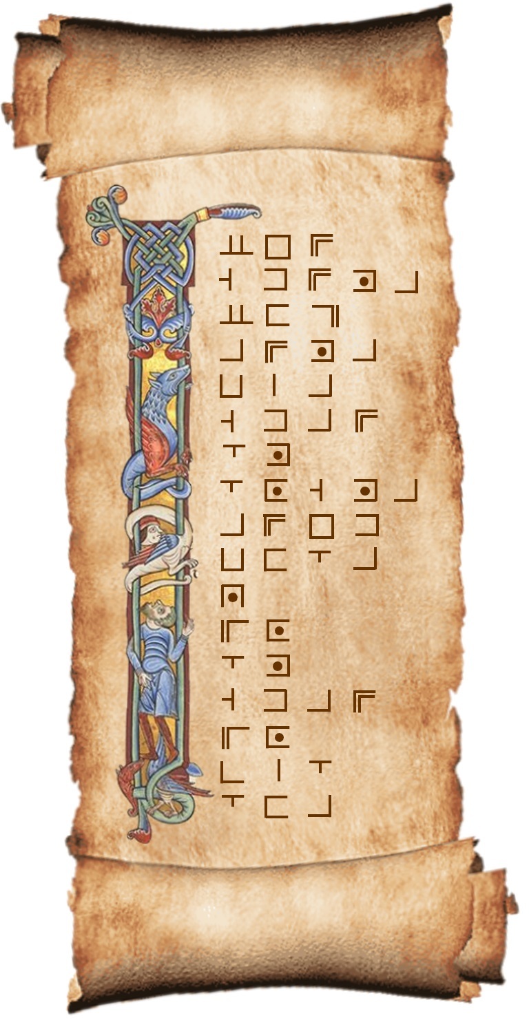 Parchemin avec message codé