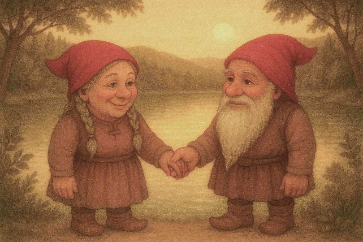 Ilustrácia: Permoníci Iskrička a Kremienok pri Hornom Hodrušskom tajchu